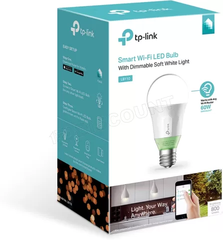 Photo de Ampoule LED connectée TP-Link LB110 Wi-Fi - 800lm (E27) 2700K