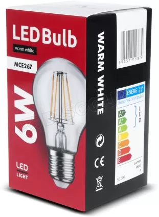Photo de Ampoule rétro à filament LED Maclean E27 6W 600lm (Température Couleur 3000K)