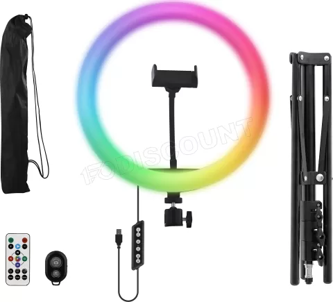 Photo de Anneau lumineux à éclairage LED T'nB Influence avec trépied 12"