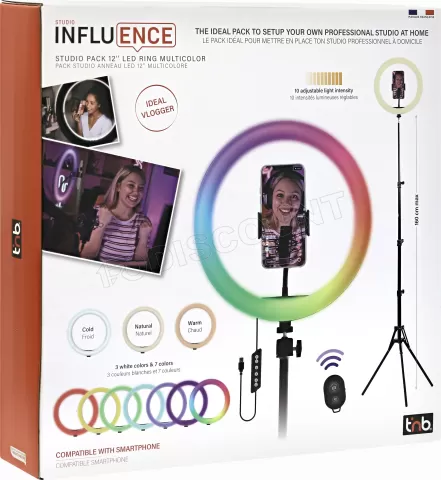Photo de Anneau lumineux à éclairage LED T'nB Influence avec trépied 12"