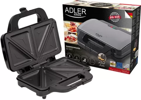 Photo de Appareil à Croque-Monsieur Adler AD 3043 (Noir/Argent)