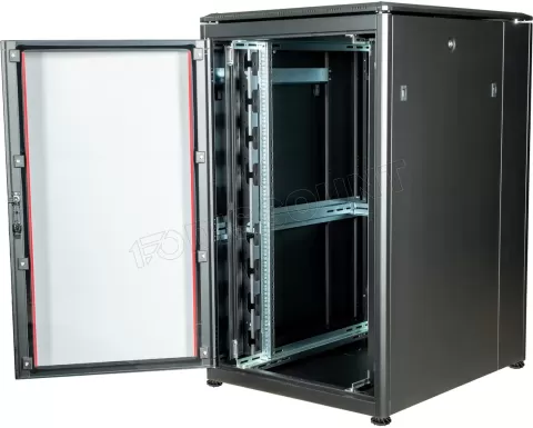 Photo de Baie Serveur Pro 19" 16U - 600x800mm avec porte vitrée (Noir)
