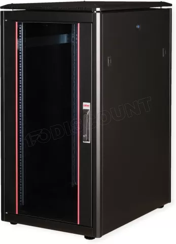 Photo de Baie Serveur Pro 19" 22U - 600x800mm avec porte vitrée (Noir)