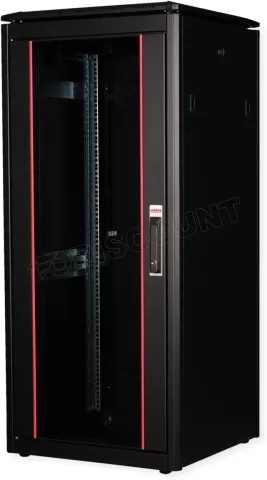 Photo de Baie Serveur Pro 19" 26U - 600x600mm avec porte vitrée (Noir)