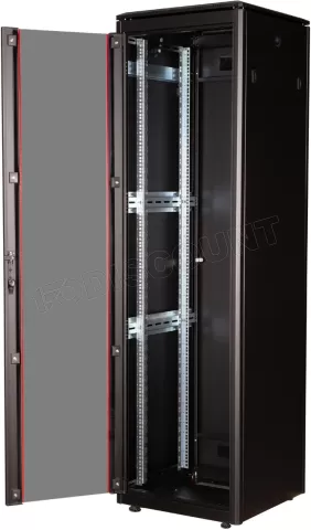 Photo de Baie Serveur Pro 19" 42U - 600x600mm avec porte vitrée (Noir)
