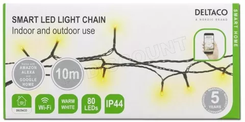 Photo de Bandeau LED/Guirlande connecté Deltaco Smart Home 3000k 10m