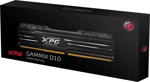 Photo de Barrette mémoire 16Go DIMM DDR4 Adata XPG GammiX D10  3200Mhz (Noir)