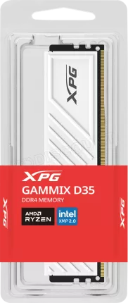 Photo de Barrette mémoire 16Go DIMM DDR4 Adata XPG GammiX D35 3600Mhz (Blanc)