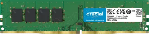 Photo de Barrette mémoire 16Go DIMM DDR4 Crucial Classic 3200Mhz (Vert) Version OEM (Tray)