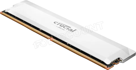 Photo de Barrette mémoire 16Go DIMM DDR5 Crucial Pro OC 6400MHz (Blanc) Version OEM (Tray)