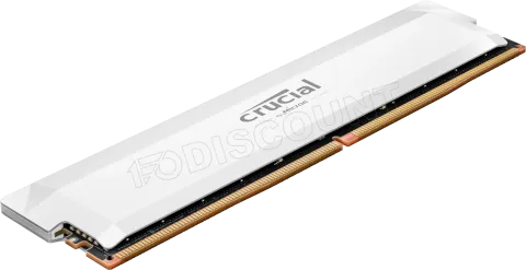 Photo de Barrette mémoire 16Go DIMM DDR5 Crucial Pro OC 6400MHz (Blanc) Version OEM (Tray)