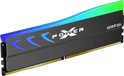 Photo de Barrette mémoire 16Go DIMM DDR5 Silicon Power XPower Storm 6000Mhz (Gris)