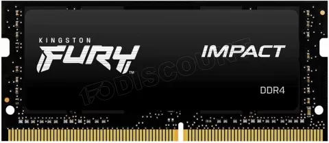 Photo de Barrette mémoire 16Go SODIMM DDR4 Kingston Fury Impact 3200Mhz (Noir)