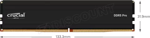 Photo de Barrette mémoire 24Go DIMM DDR5 Crucial Pro 6000MHz (Noir)