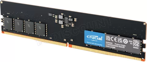 Photo de Barrette mémoire 32Go DIMM DDR5 Crucial 5200MHz (Noir)