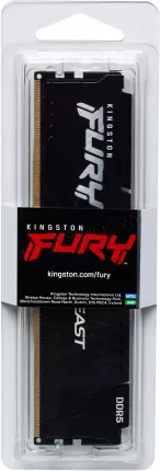Photo de Barrette mémoire 32Go DIMM DDR5 Kingston Fury Beast 5200MHz (Noir)
