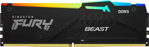 Photo de Barrette mémoire 32Go DIMM DDR5 Kingston Fury Beast RGB  5200MHz (Noir)