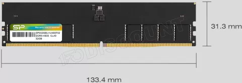 Photo de Barrette mémoire 32Go DIMM DDR5 Silicon Power 4800Mhz (Noir)