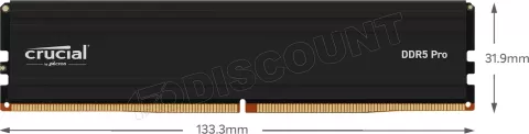 Photo de Barrette mémoire 48Go DIMM DDR5 Crucial Pro 5600MHz (Noir)
