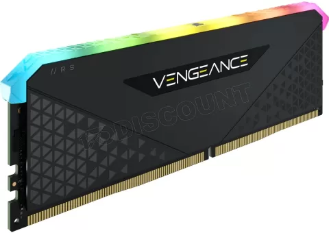 Photo de Barrette mémoire 8Go DIMM DDR4 Corsair Vengeance RS RGB  3200Mhz (Noir)