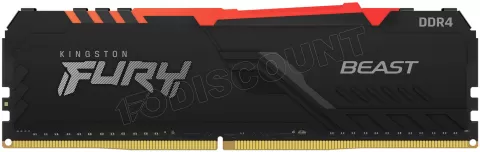 Photo de Barrette mémoire 8Go DIMM DDR4 Kingston Fury Beast RGB  3200Mhz (Noir)