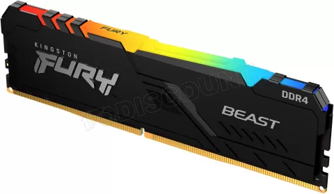 Photo de Barrette mémoire 8Go DIMM DDR4 Kingston Fury Beast RGB  3200Mhz (Noir)