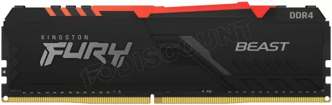 Photo de Barrette mémoire 8Go DIMM DDR4 Kingston Fury Beast RGB  3600Mhz (Noir)