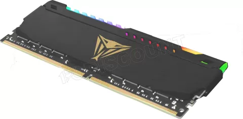 Photo de Barrette mémoire 8Go DIMM DDR4 Patriot Viper Steel RGB  3200Mhz (Noir)