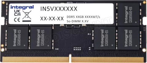 Photo de Barrette mémoire 8Go SODIMM DDR5 Integral 4800Mhz (Vert)