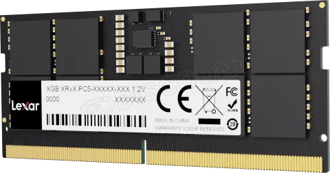 Photo de Barrette mémoire 8Go SODIMM DDR5 Lexar 5600Mhz (Noir)