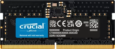 Photo de Barrette mémoire SODIMM DDR5 16Go Crucial  4800Mhz (Noir)