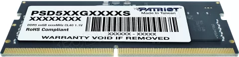 Photo de Barrette mémoire SODIMM DDR5 32Go Patriot Signature Line  4800MHz (Noir)