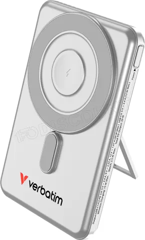 Photo de Batterie externe magnétique Verbatim Charge'n'Go + 2x USB-C - 5000mAh (Argent)