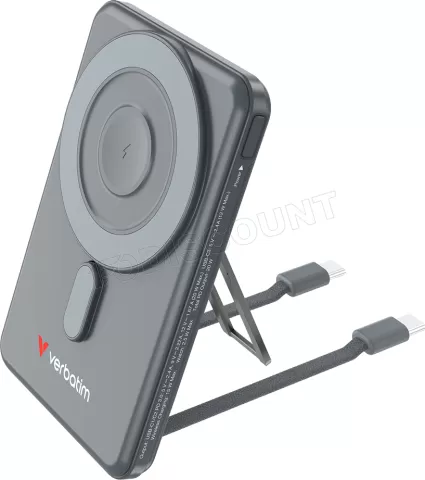 Photo de Batterie externe magnétique Verbatim Charge'n'Go + 2x USB-C - 5000mAh (Gris)