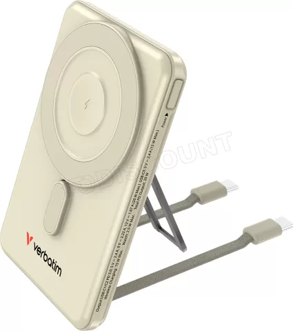 Photo de Batterie externe magnétique Verbatim Charge'n'Go + 2x USB-C - 5000mAh (Or)