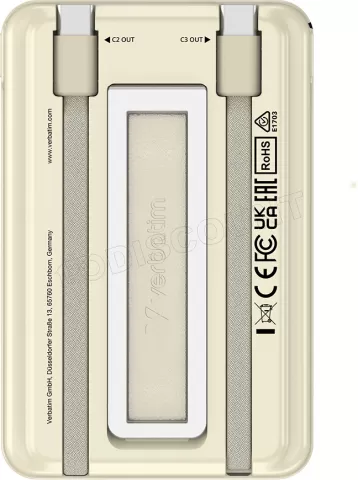 Photo de Batterie externe magnétique Verbatim Charge'n'Go + 2x USB-C - 5000mAh (Or)