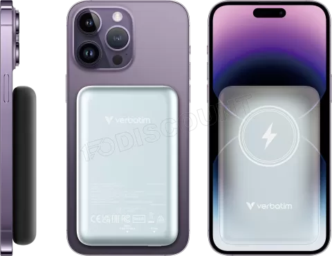 Photo de Batterie externe sans fil magnétique Verbatim Charge'N'Go - 10000 mAh (Bleu)