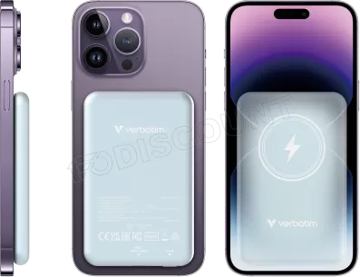 Photo de Batterie externe sans fil magnétique Verbatim Charge'n'Go - 5000mAh (Bleu)