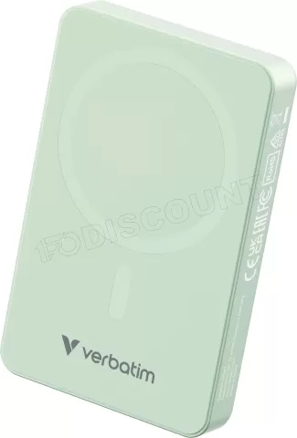 Photo de Batterie externe sans fil magnétique Verbatim Charge'N'Go Essentials - 10000mAh (Vert)