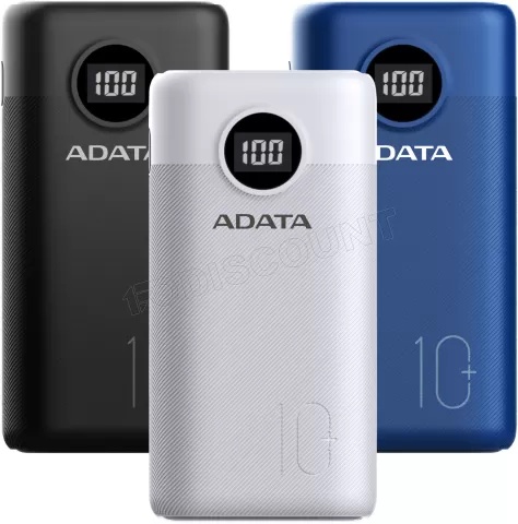 Photo de Batterie externe USB Adata P10000QCD - 10000mAh 22,5W (Blanc)