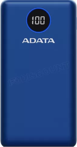 Photo de Batterie externe USB Adata P20000QCD - 20000mAh 15W (Bleu)