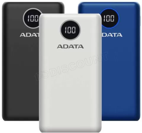 Photo de Batterie externe USB Adata P20000QCD - 20000mAh 15W (Bleu)