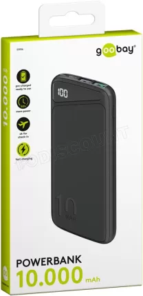 Photo de Batterie externe USB Goobay QC 3.0 - 10000mAh (Noir)