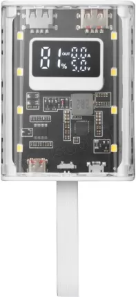 Photo de Batterie externe USB Mars Gaming MPK - 10000mAh (Transparent/Blanc)