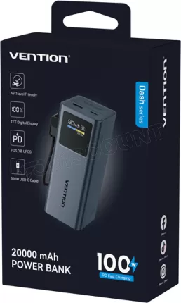 Photo de Batterie externe Vention FKCH0 20000mAh (Gris)