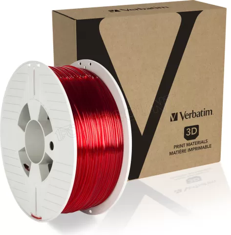 Photo de Bobine de Filament PET-G 3D Verbati Ø1.75mm - 1kg (Rouge Transparent)