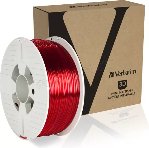 Photo de Bobine de Filament PET-G 3D Verbatim Ø2.85mm - 1kg (Rouge Transparent)