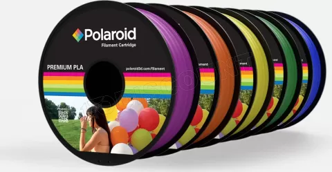 Photo de Bobine de Filament PLA Polaroid Premium 1,75 mm - 1Kg (Transparent Bleu)