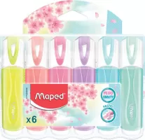 Photo de Boite de 6 Surligneurs Maped Fluo'peps Pastel (Coloris assortis)