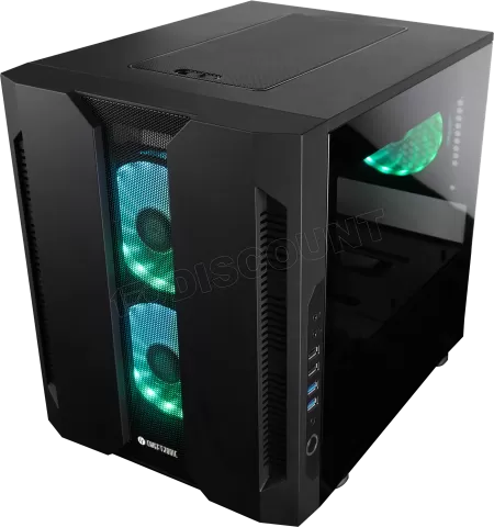 Photo de Boitier Cube Micro ATX Chieftec Chieftronic M2 RGB avec panneaux vitrés (Noir)